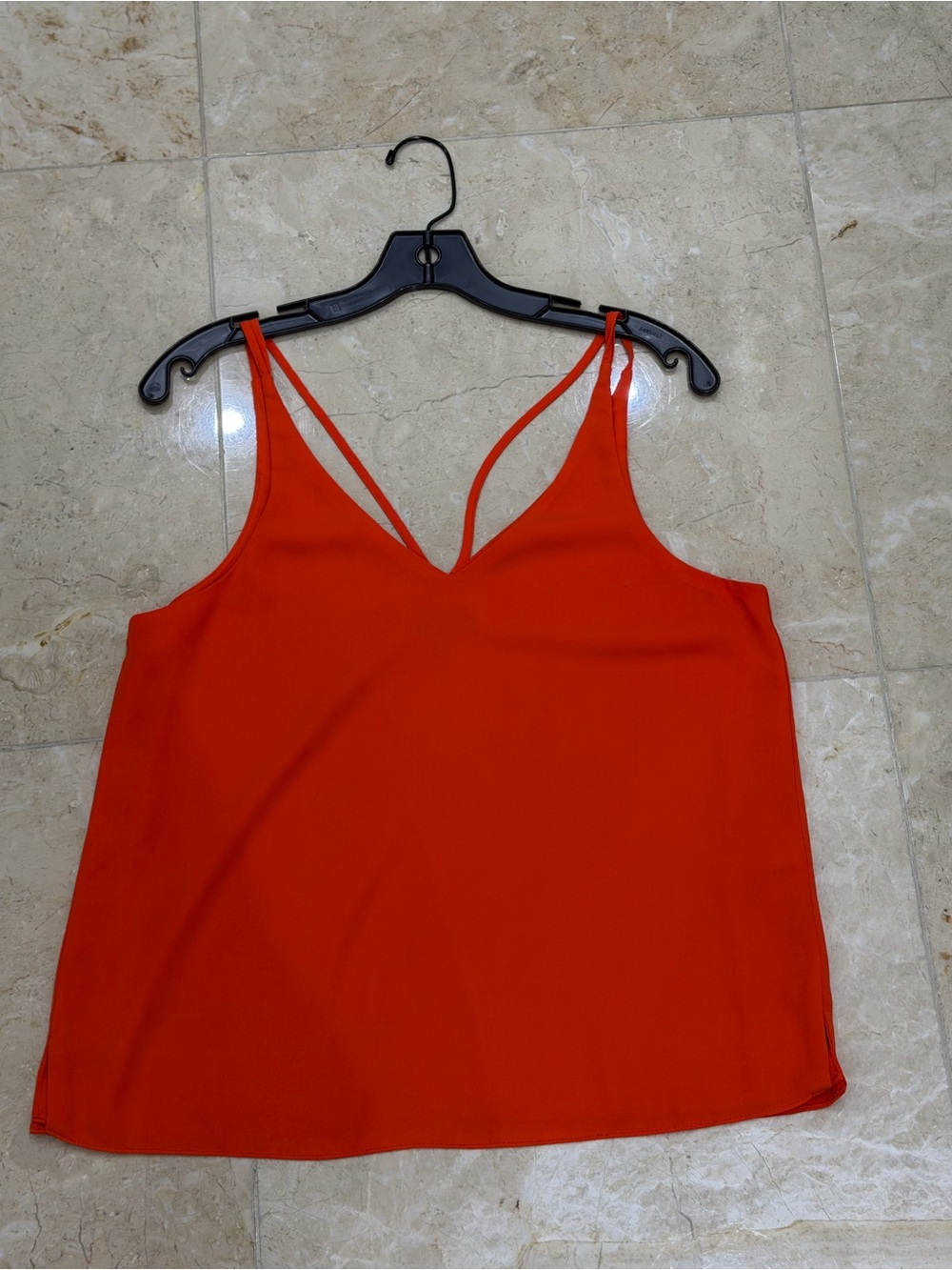 Women's Orange V-Neck Double-Strap Cami Top